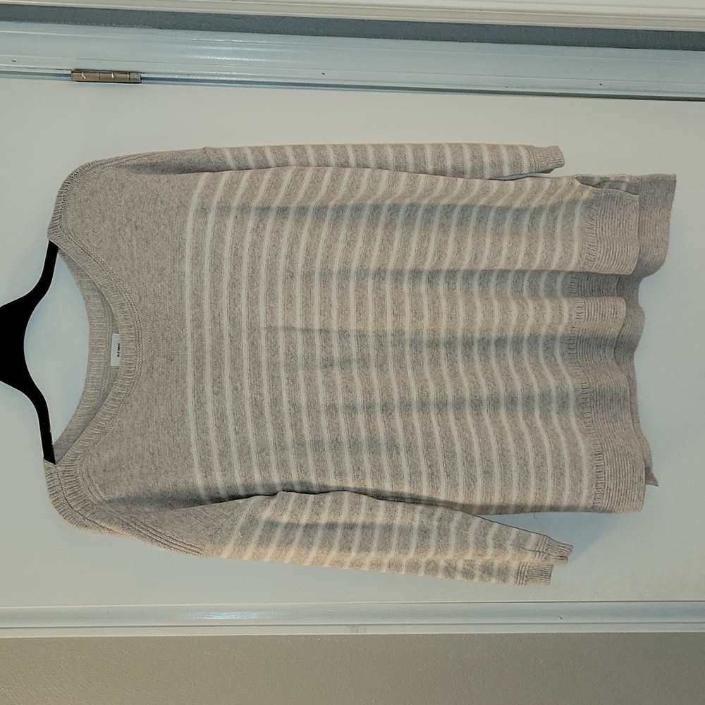 Old Navy Leggings Sweater, XXL, Oatmeal w/ White Stripes